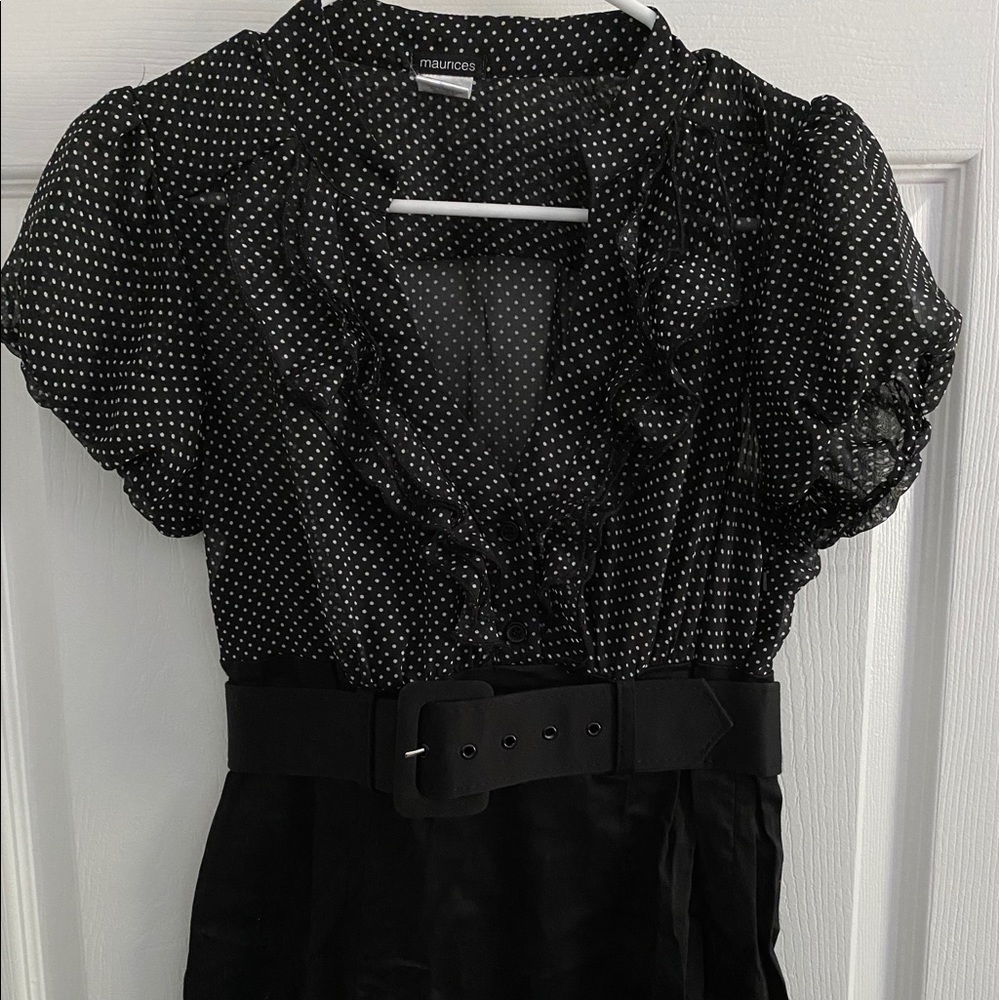 polka dot belted dress